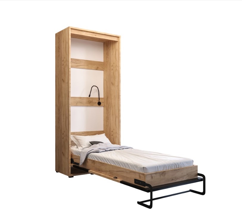 ArtAbiks Sklápěcí postel CASE LOFT BLACK | vertikální 90 x 200 cm