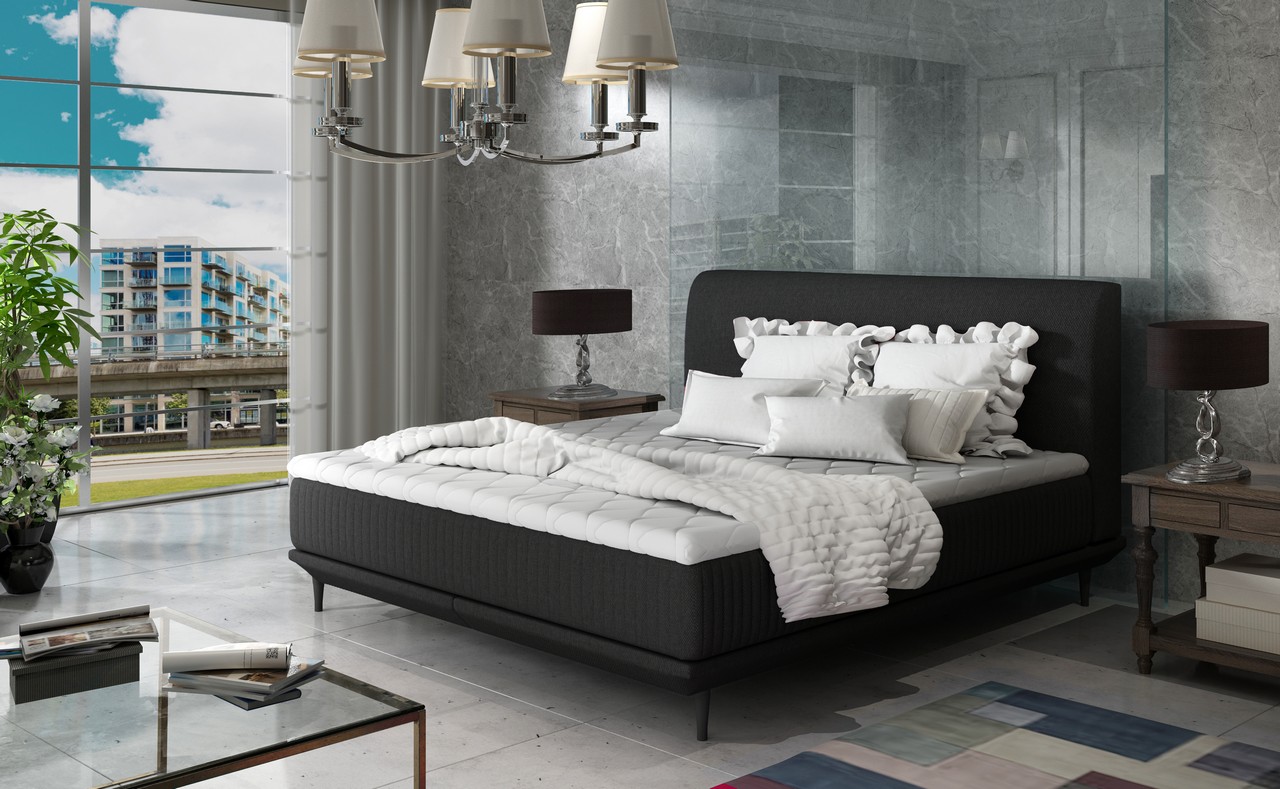 Artelta Manželská postel ASTERIA | 180 x 200 cm Barva: Černá / Sawana 14