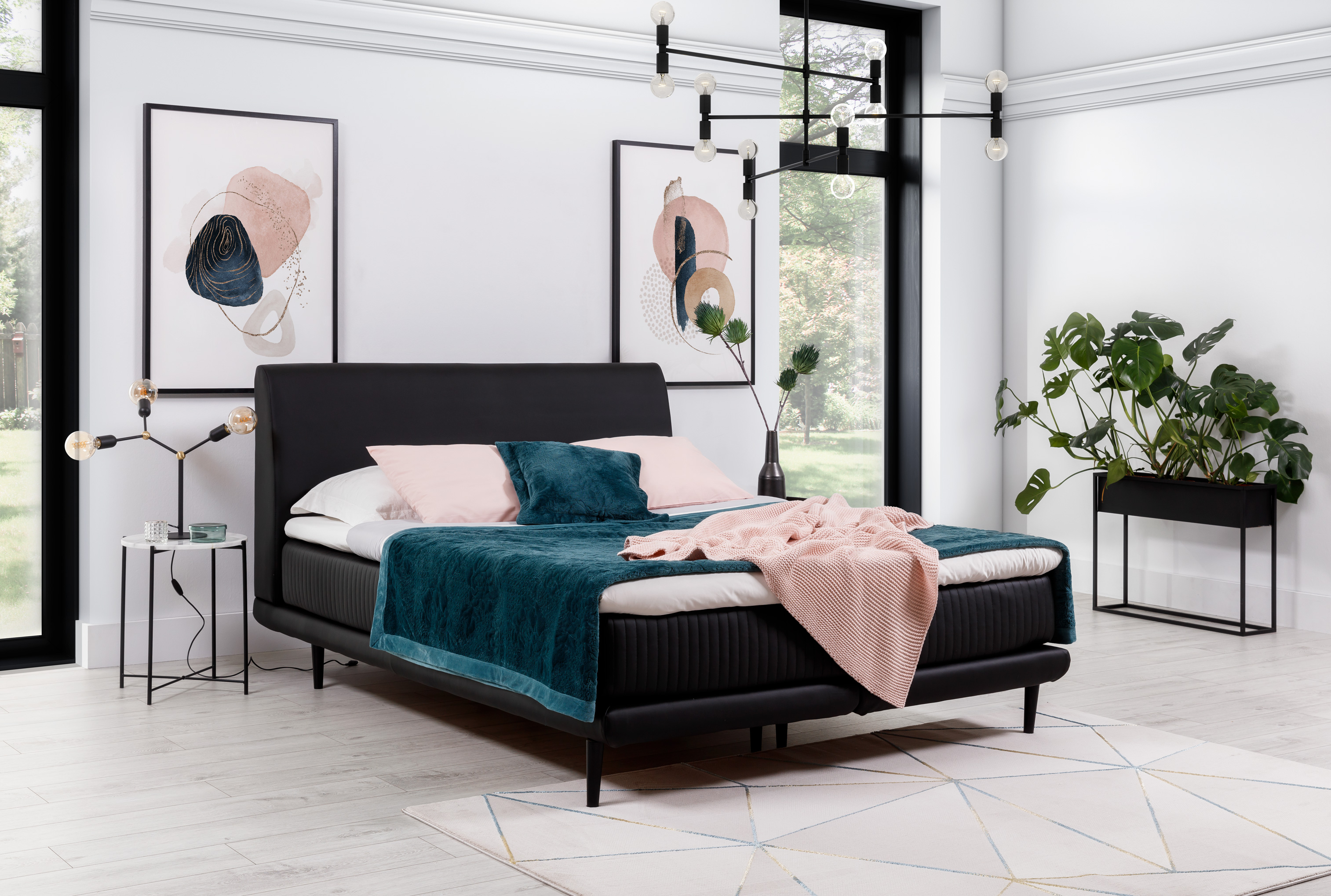 Artelta Manželská postel ASTERIA | 180 x 200 cm Barva: Černá / Soft 11