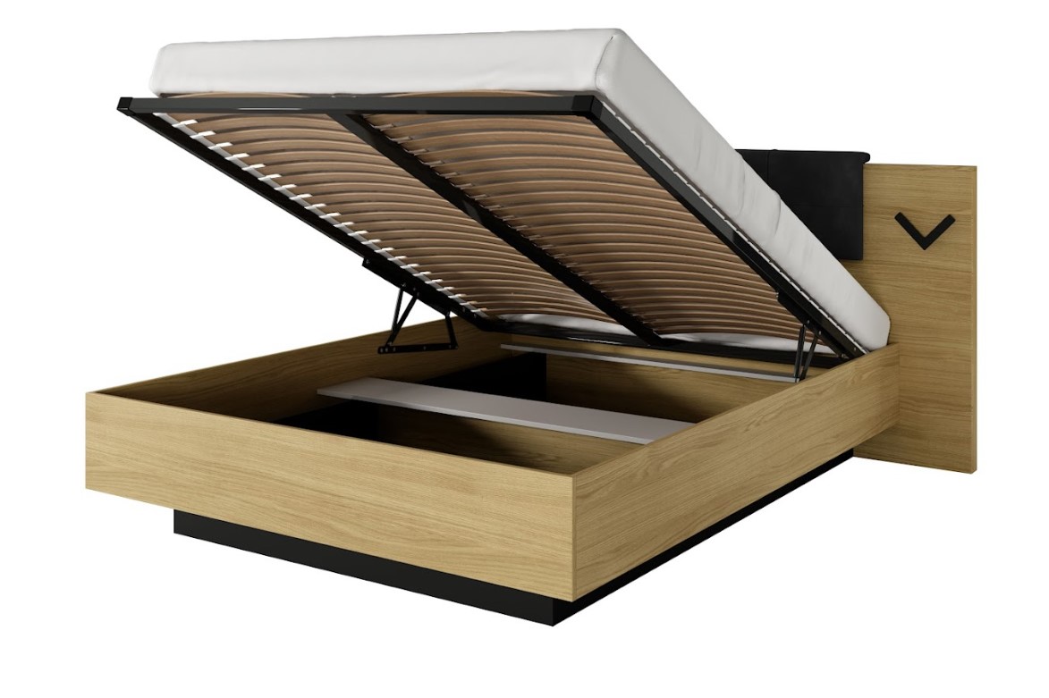ArtLas Manželská postel SOLVE | 160 x 200 cm Provedení: Postel s výklopným roštem bez matrace