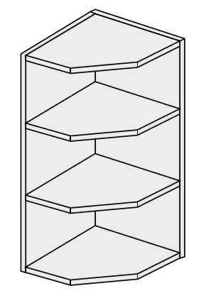 ArtExt Vrchní kuchyňská skříňka rohová Napoli W7 / 30 BAREVNÉ PROVEDENÍ KORPUSU: LAVA