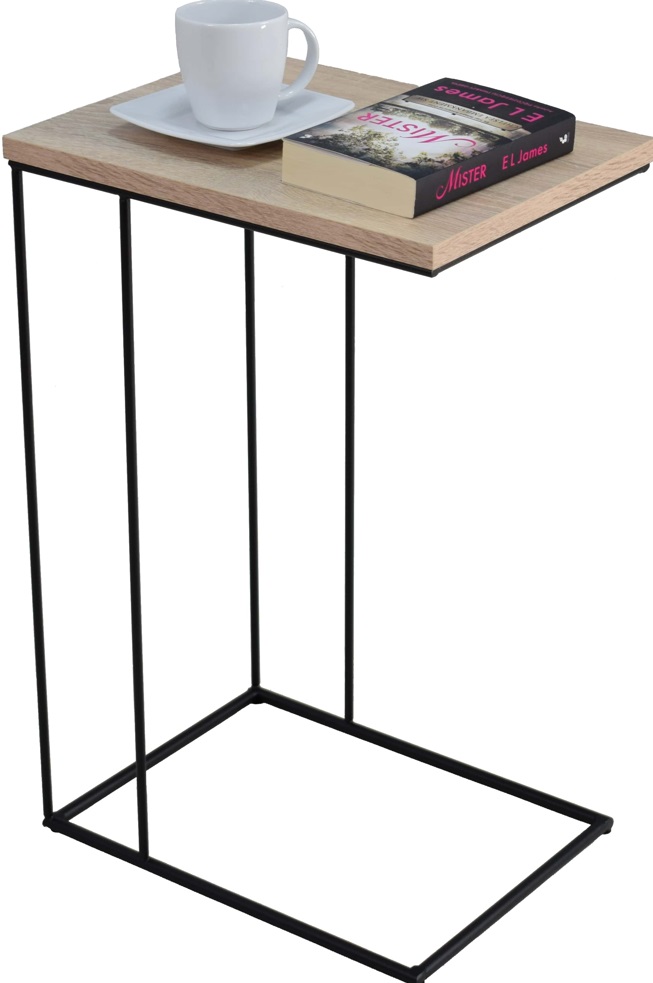 ArtAdrk Příruční stolek DRU | černé nohy Barva: dub sonoma