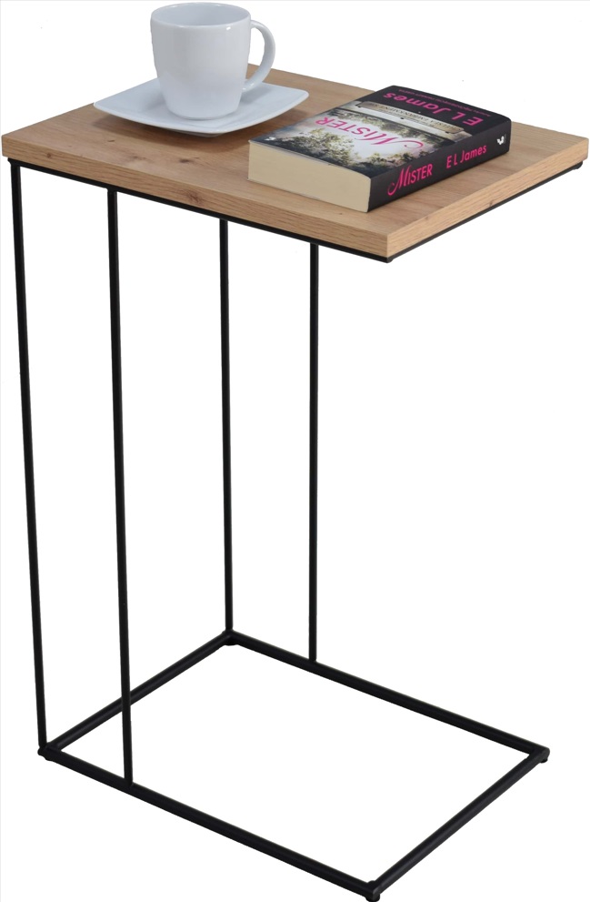 ArtAdrk Příruční stolek DRU | černé nohy Barva: Dub artisan