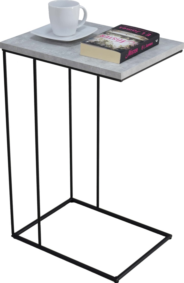 ArtAdrk Příruční stolek DRU | černé nohy Barva: Beton