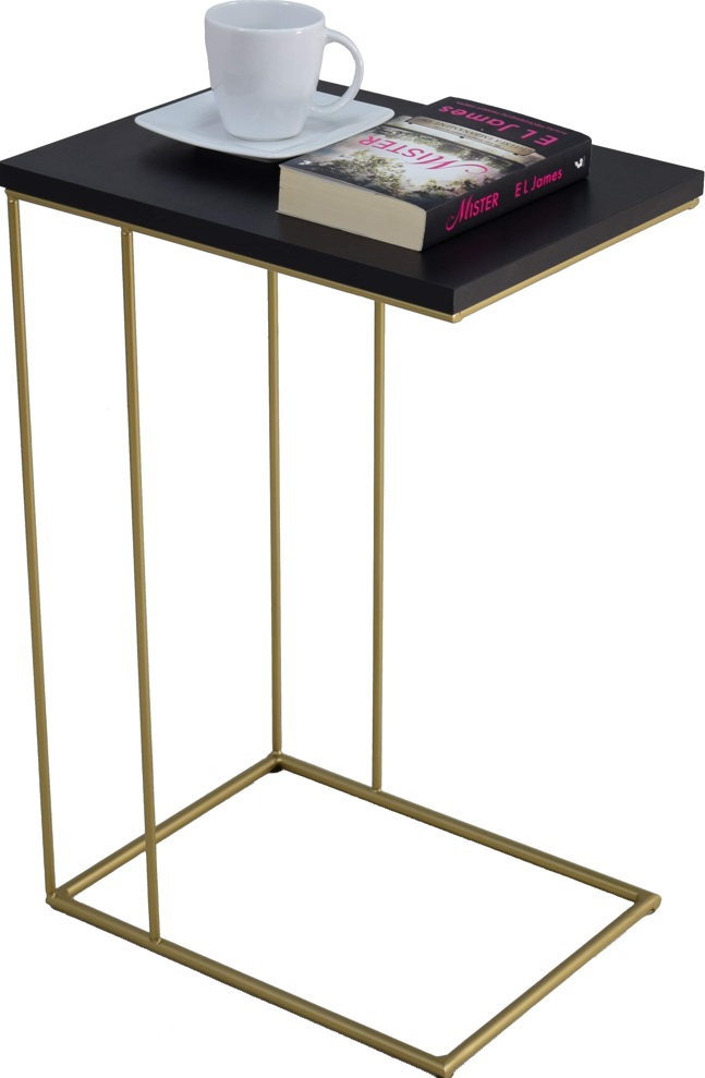 ArtAdrk Příruční stolek DRU | zlaté nohy Barva: Černá