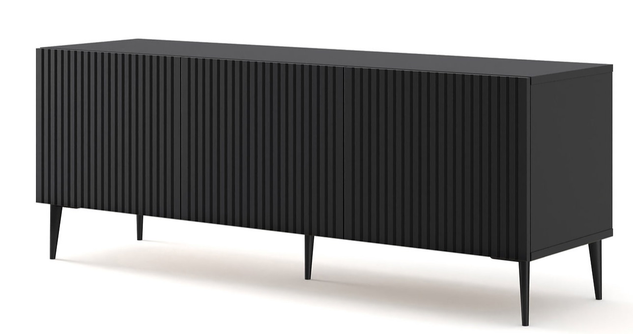 ARTBm TV stolek RAVENNA B 3D 150 | černá matná Provedení: Černý mat / černé nohy