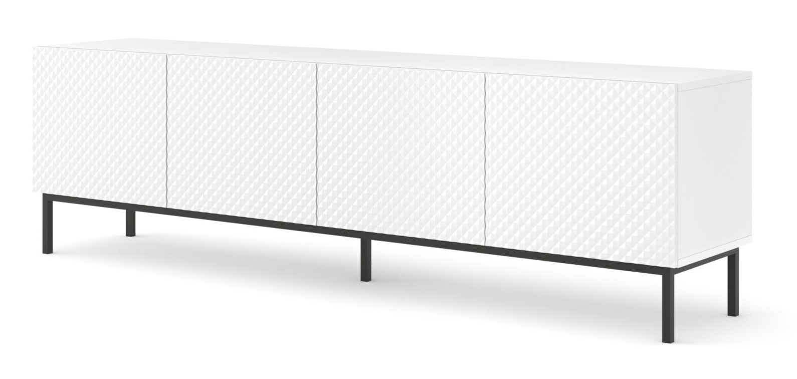 ARTBm TV stolek RAVENNA C 4D 200 | bílá lesklá Provedení: Biela matná / biela lesklá / čierna podnož
