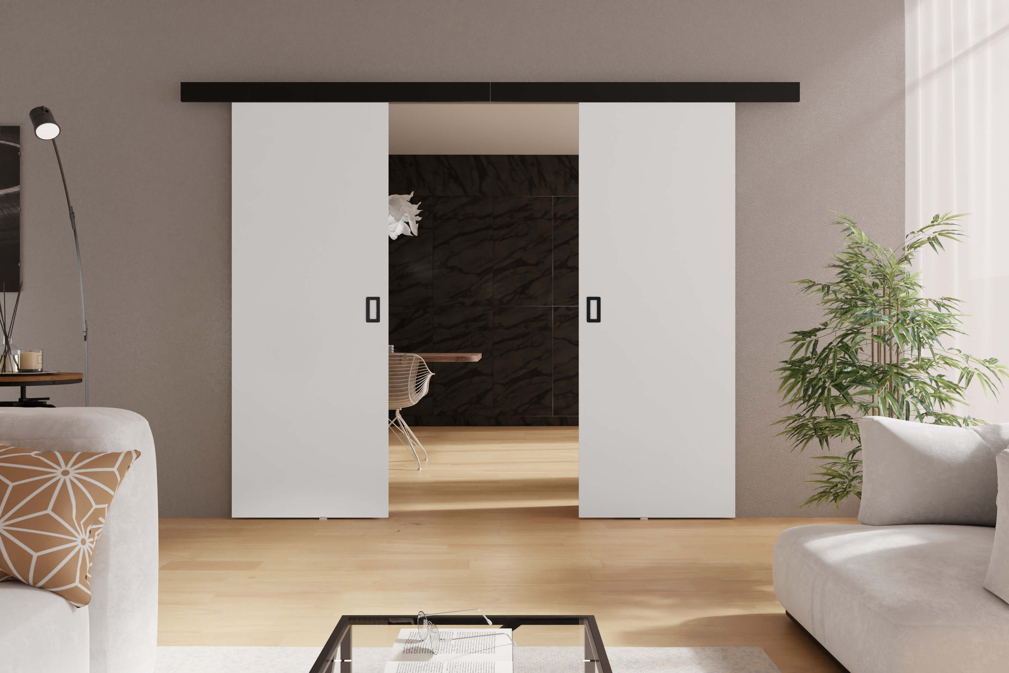 KIER Posuvné dveře WERDI DUO | 132 cm Barva: Bílá