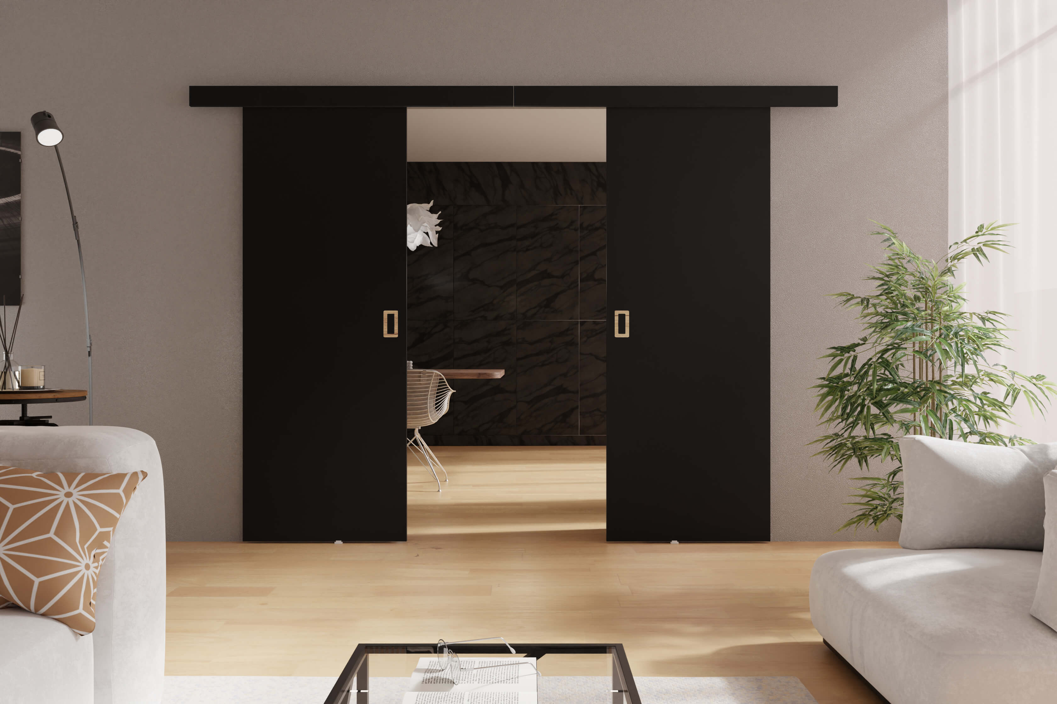 KIER Posuvné dveře WERDI DUO | 152 cm Barva: Černá