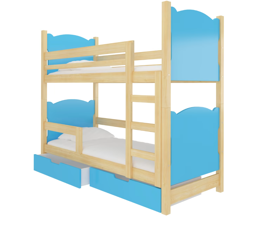 ArtAdrk Dětská patrová postel MARABA Barva: Borovice / modrá