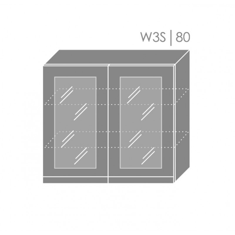 ArtExt Kuchyňská linka Brerra - lesk Kuchyně: Horní skříňka W3S/80/(ŠxVxH) 80 x 72 x 32,5 cm