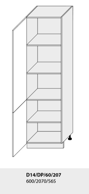 ArtExt Kuchyňská linka Brerra - mat Kuchyně: Spodní skříňka D14/DP/60/207/(ŠxVxH) 60 x 207 x 56,5 cm