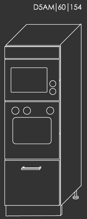 ArtExt Kuchyňská linka Brerra - mat Kuchyně: Spodní skříňka D5AM/60/154/(ŠxVxH) 60 x 154 x 56,5 cm