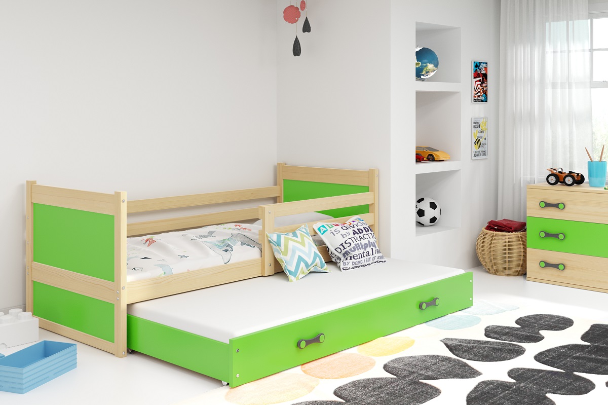 BMS Dětská postel s přistýlkou RICO 2 | borovice 80 x 190 cm Barva: Zelená