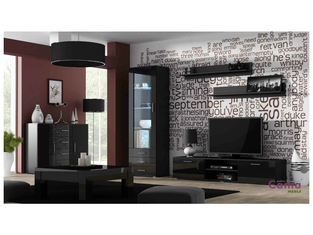 Artcam Obývací stěna SOHO 2 Barva: černá/bílý lesk