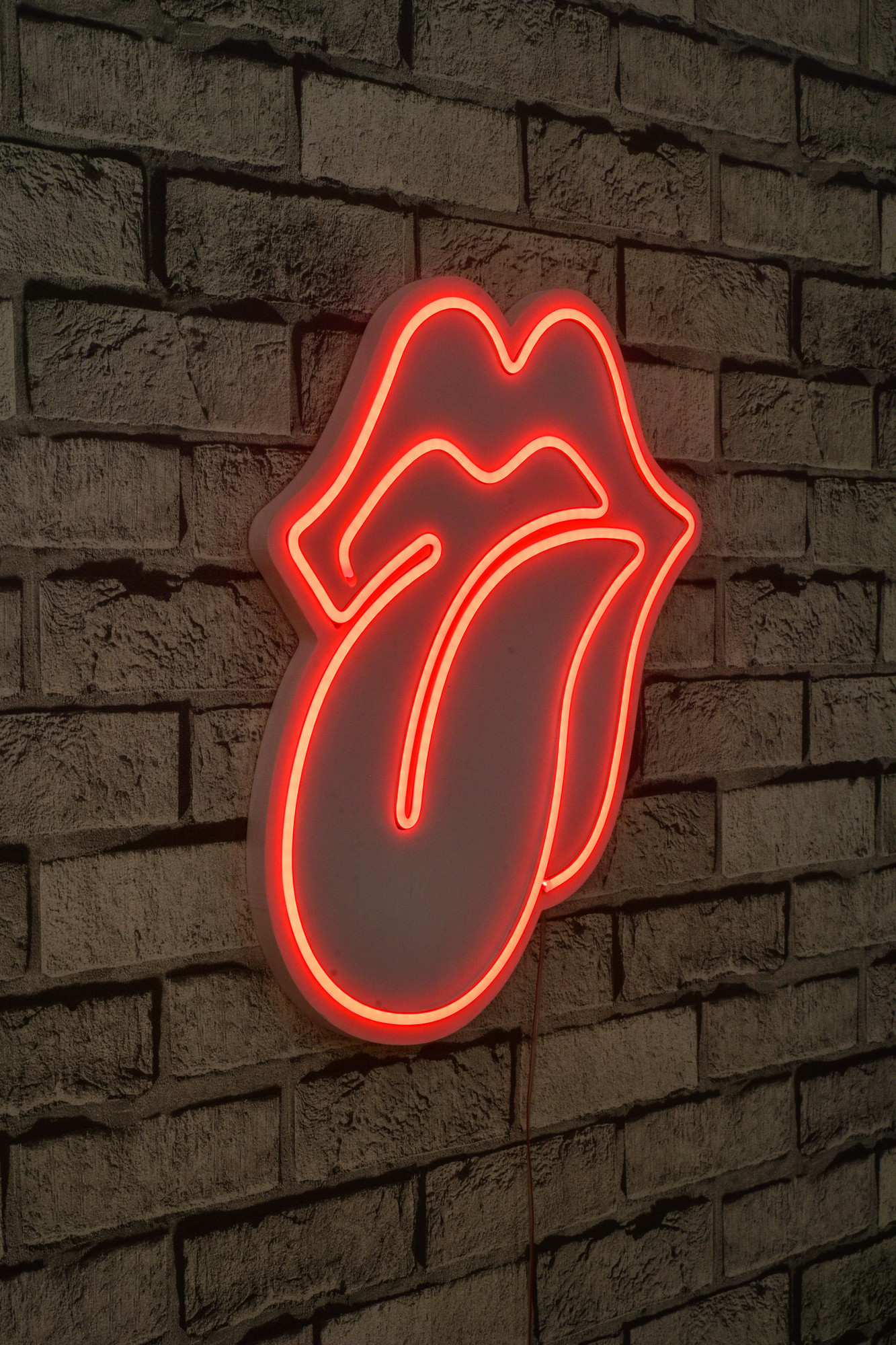 ASIR Nástenná dekorácia s LED podsvietením THE ROLLING STONES červená