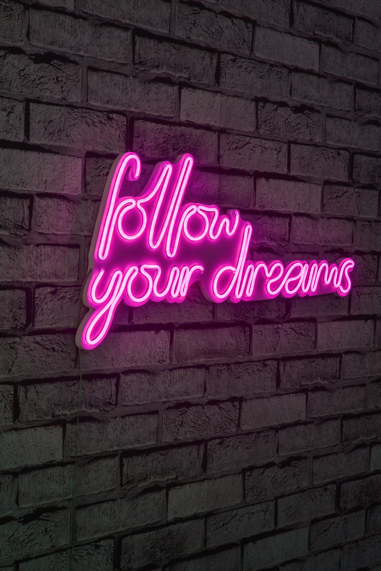 ASIR Nástenný neónový nápis led FOLLOW YOUR DREAMS ružový