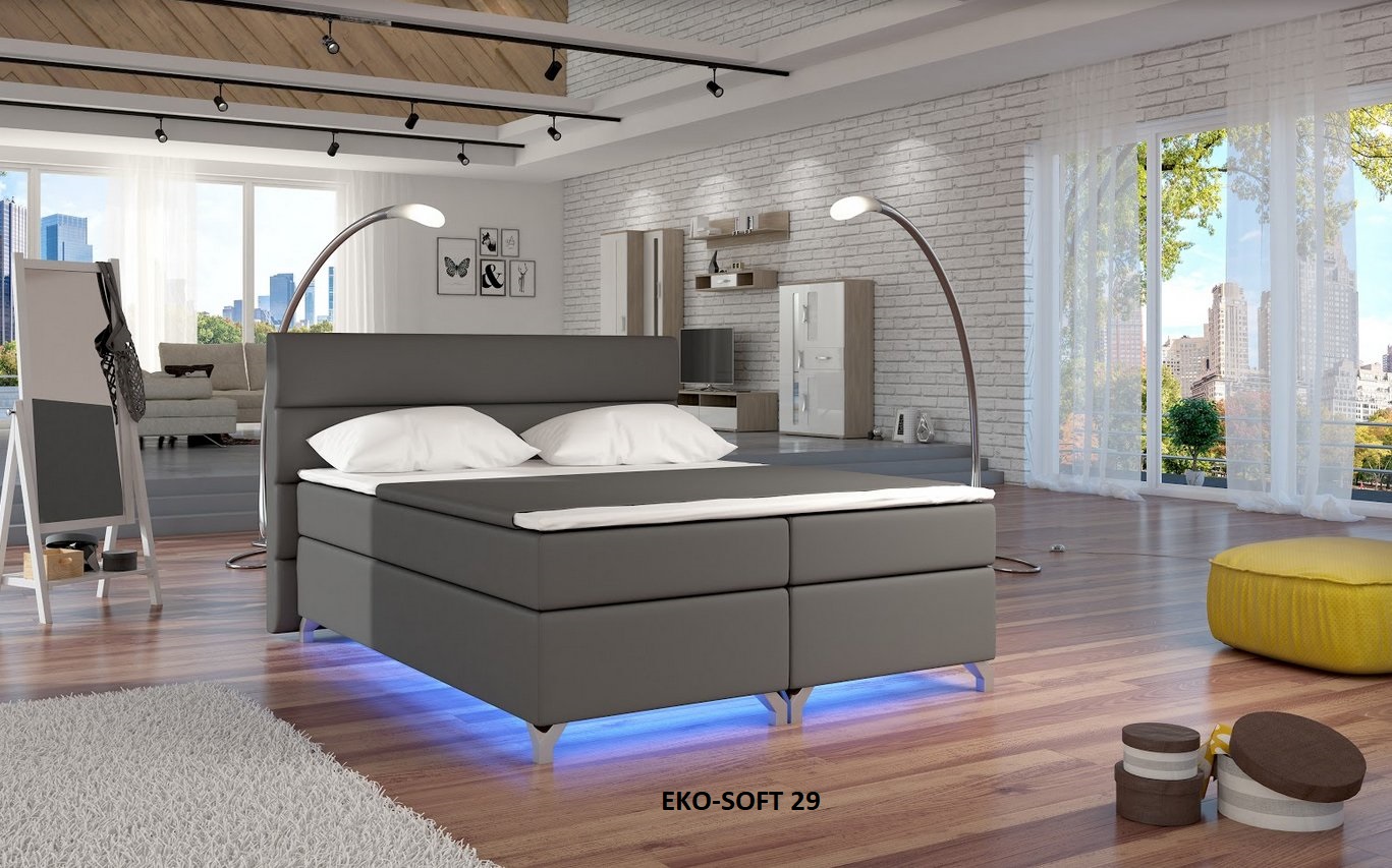 ELTAP Manželská postel ALEX BOXSPRINGS 160x200 (ekokůže Soft 29)