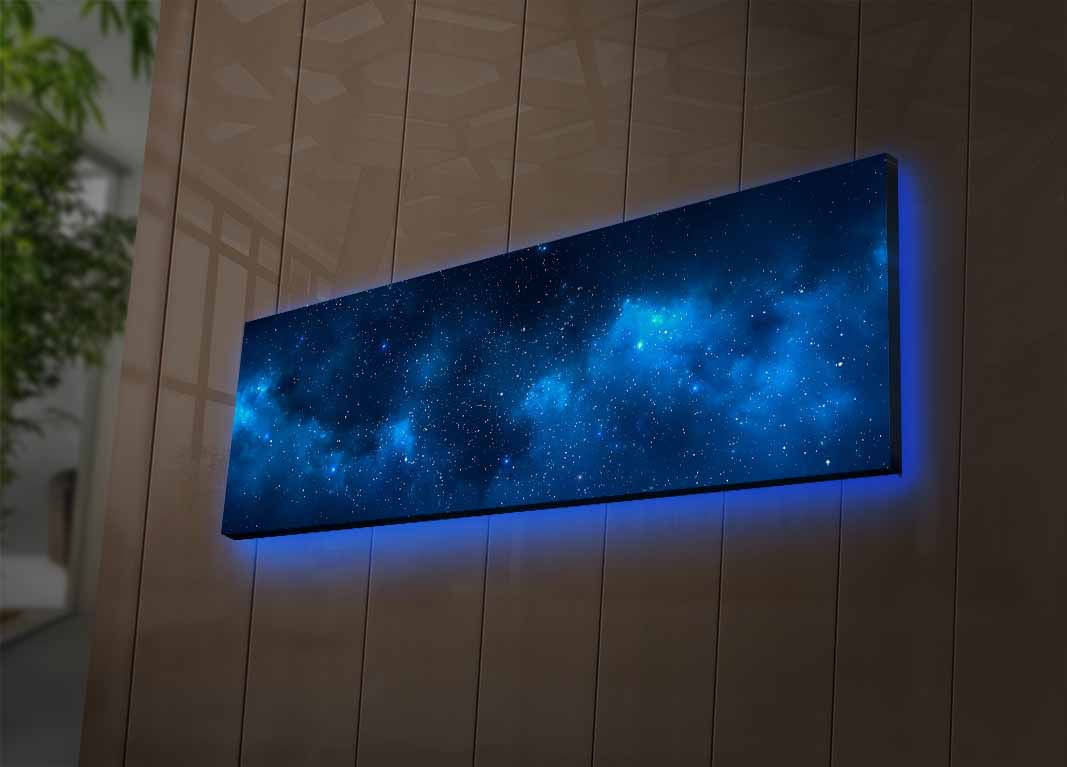 ASIR Nástěnný obraz na plátně GALAXIE s led podsvícením 30 cm