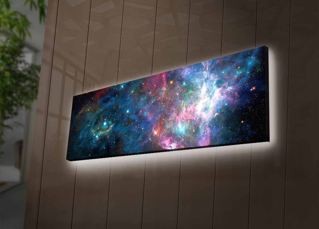 ASIR Nástěnný obraz na plátně GALAXIE s led osvětlením 30 cm