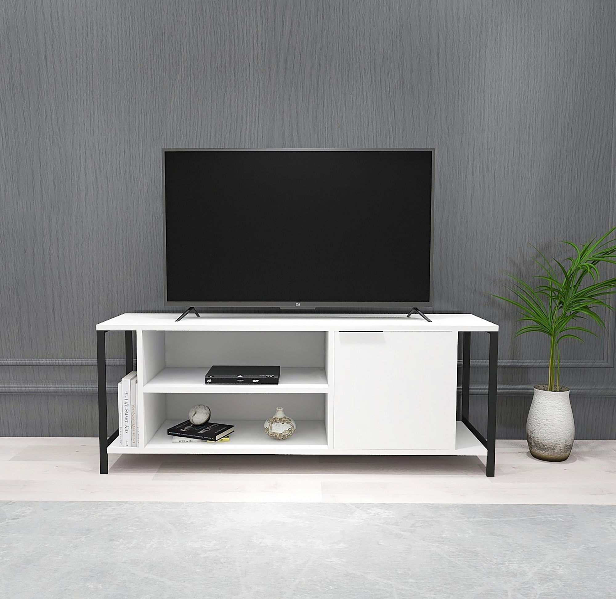 ASIR Televizní stolek BOND bílý černý