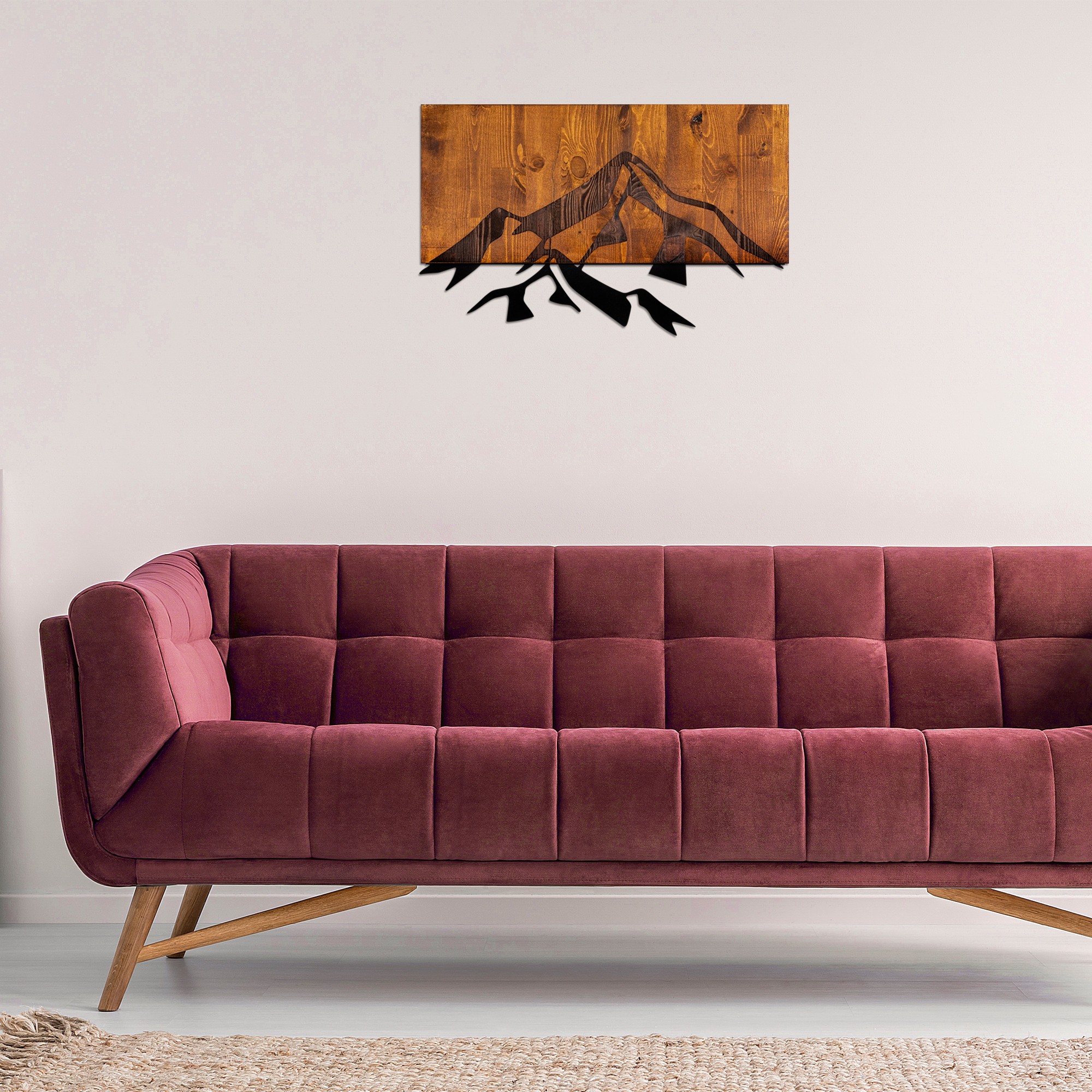 ASIR Nástěnná dekorace dřevo HORY 58 x 36 cm
