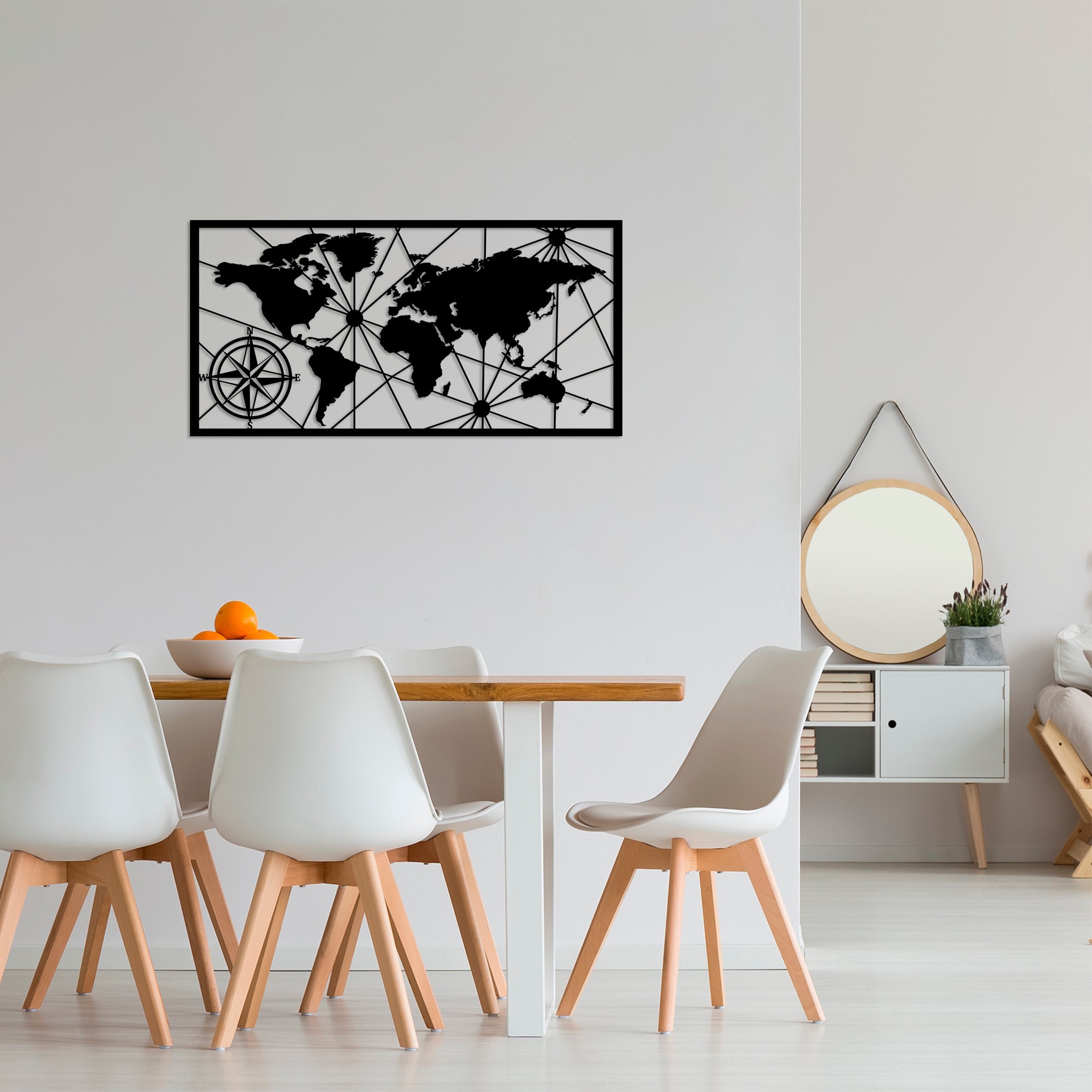 ASIR Nástěnná dekorace kov MAPA SVĚTA 80 x 40 cm