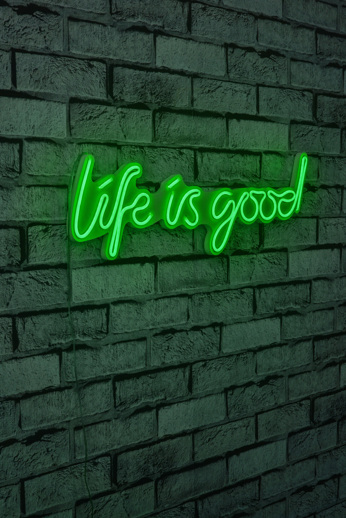 ASIR Dekorativní LED osvětlení LIFE IS GOOD zelená