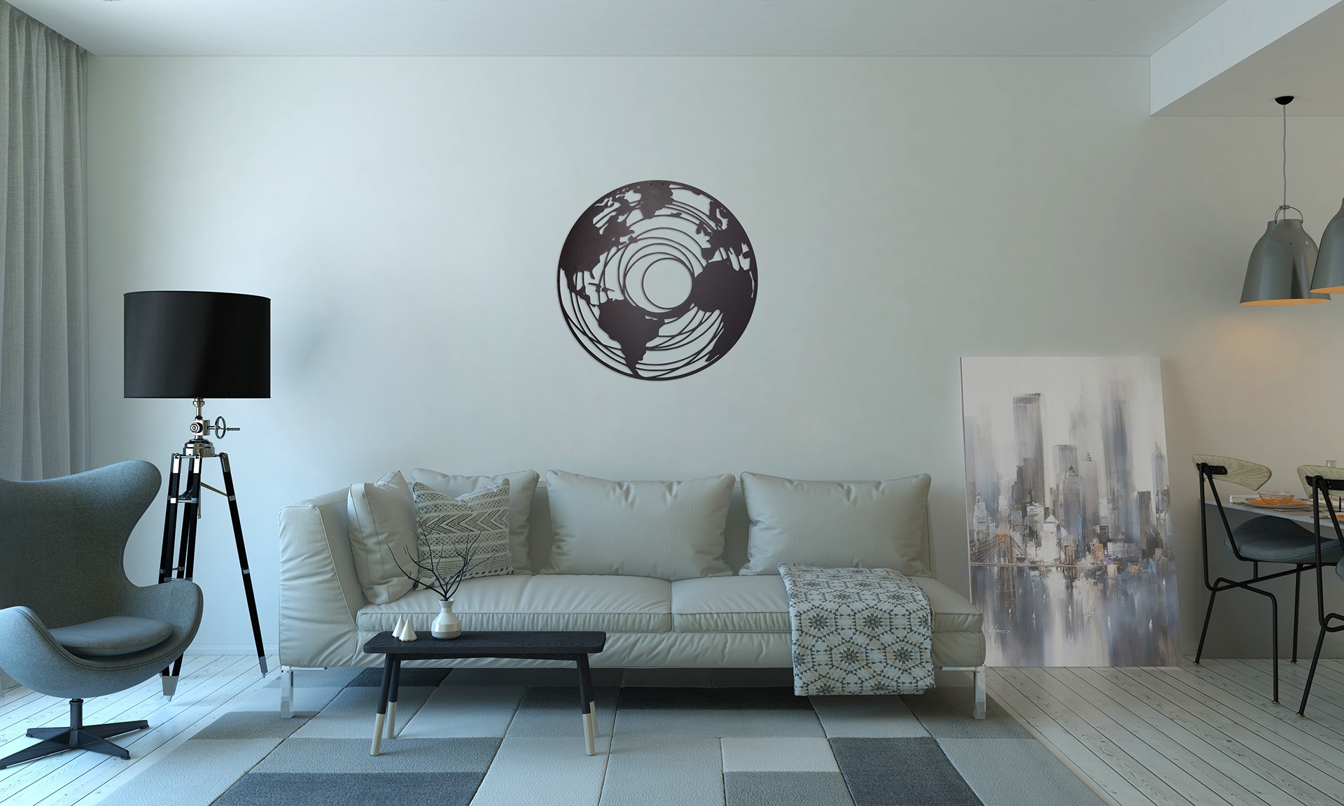 ASIR Nástěnná dekorace kov PLANETA ZEMĚ 70 x 70 cm