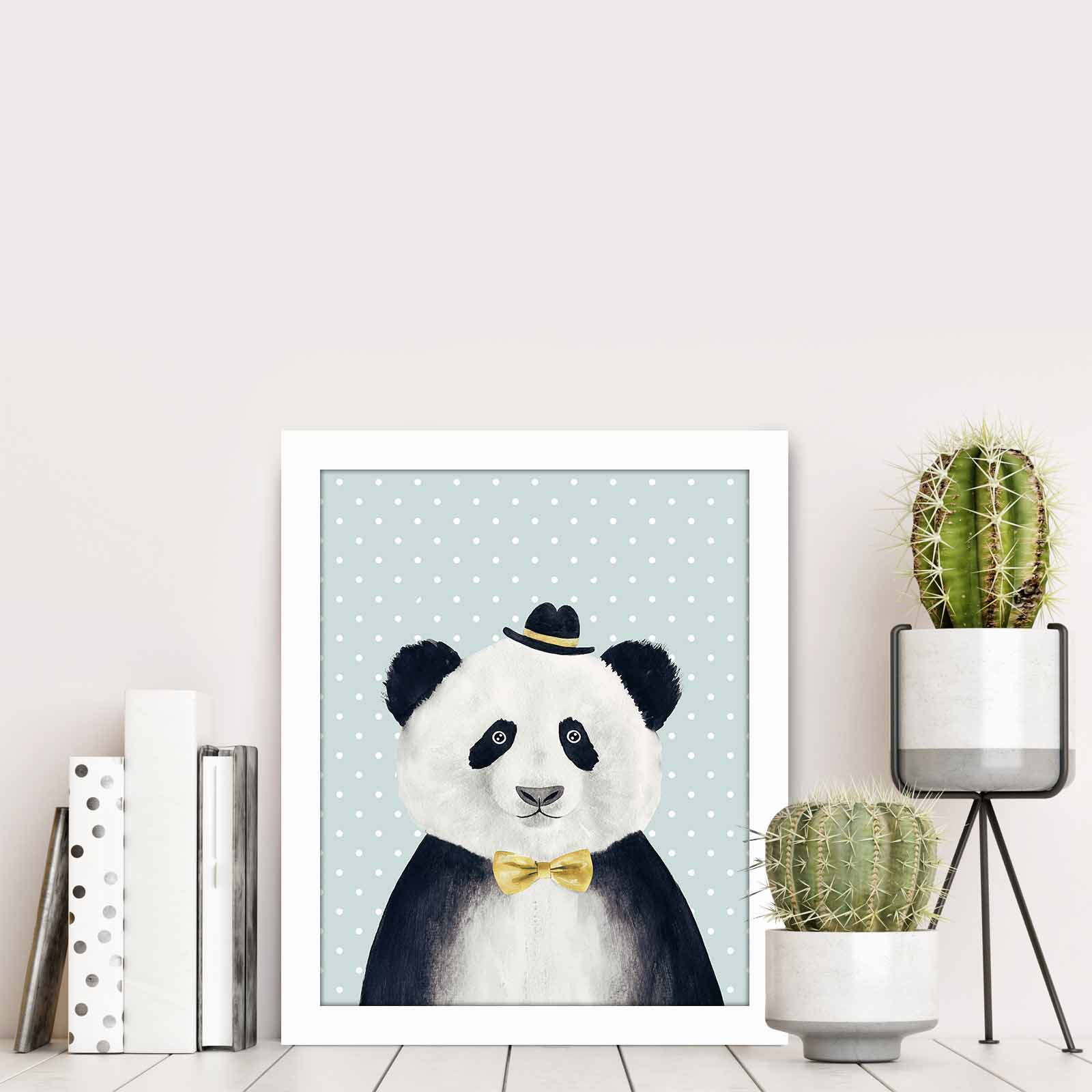 ASIR Obraz na MDF s rámem MEDVĚD PANDA 23,5 x 28,5 cm