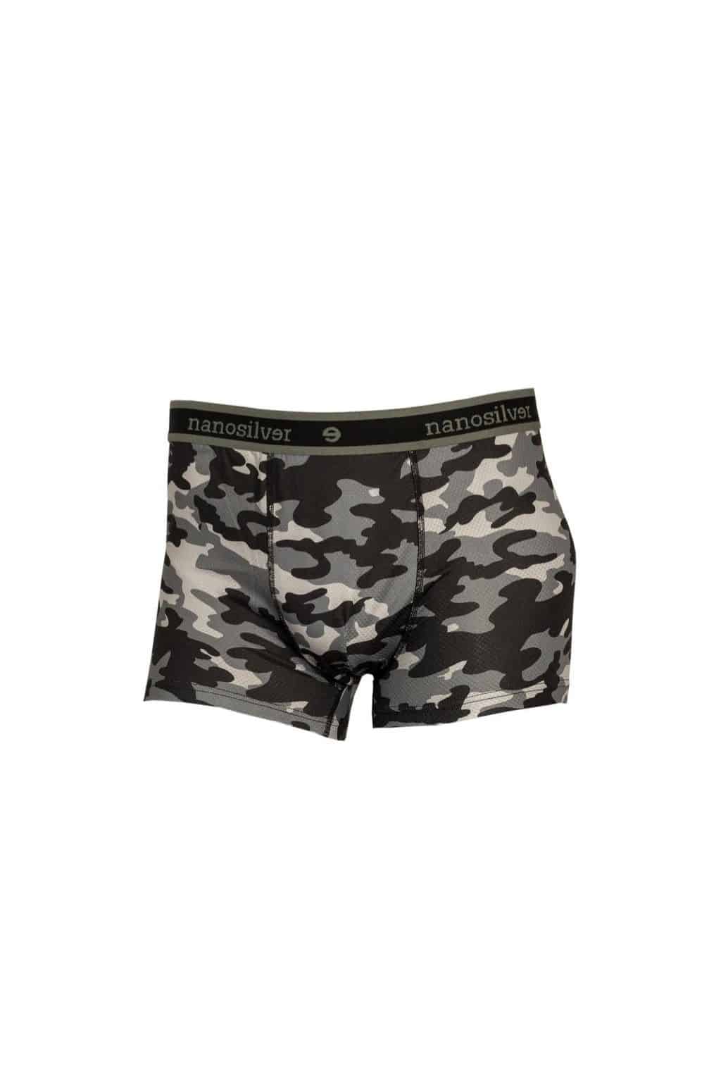 nanosilver® Šedé termo boxerky nanosilver s gumou Camo Velikost: M