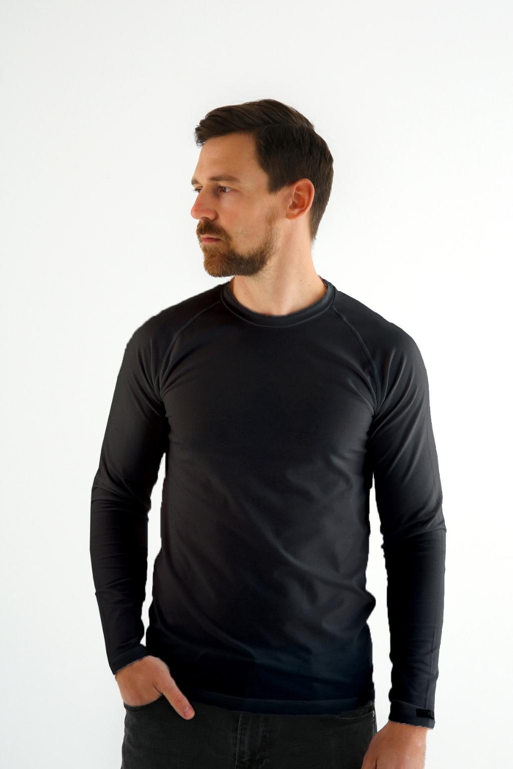 nanosilver® Černé pánské triko s dlouhým rukávem nanosilver® Velikost: XXL