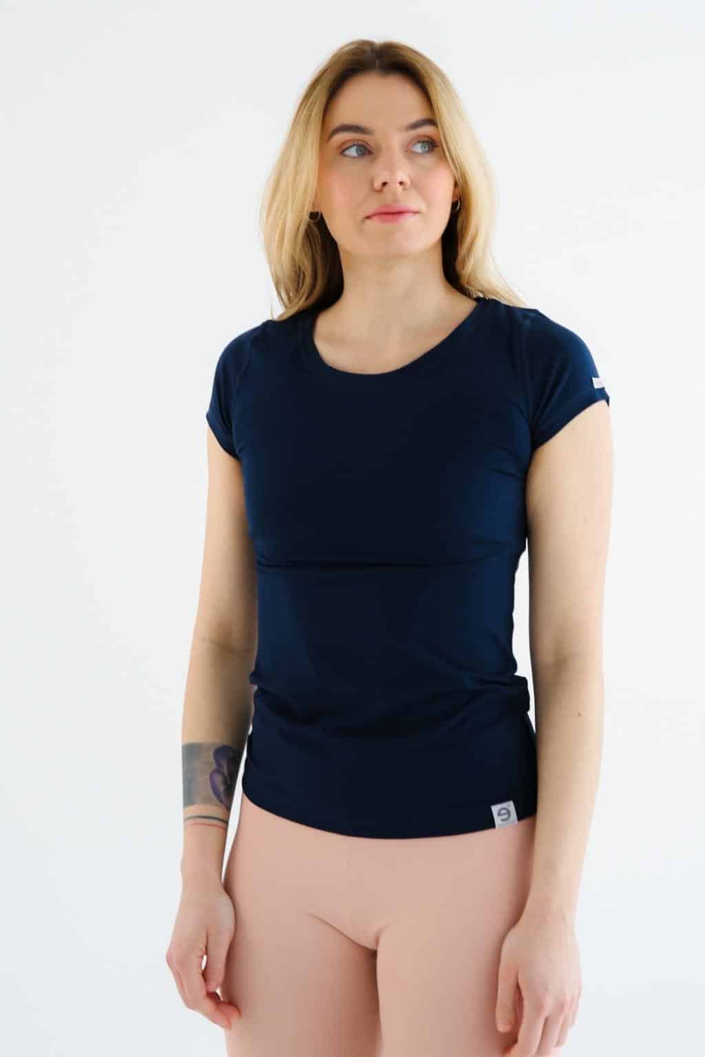 nanosilver® Tmavě modré dámské triko s krátkým rukávem nanosilver® Velikost: S