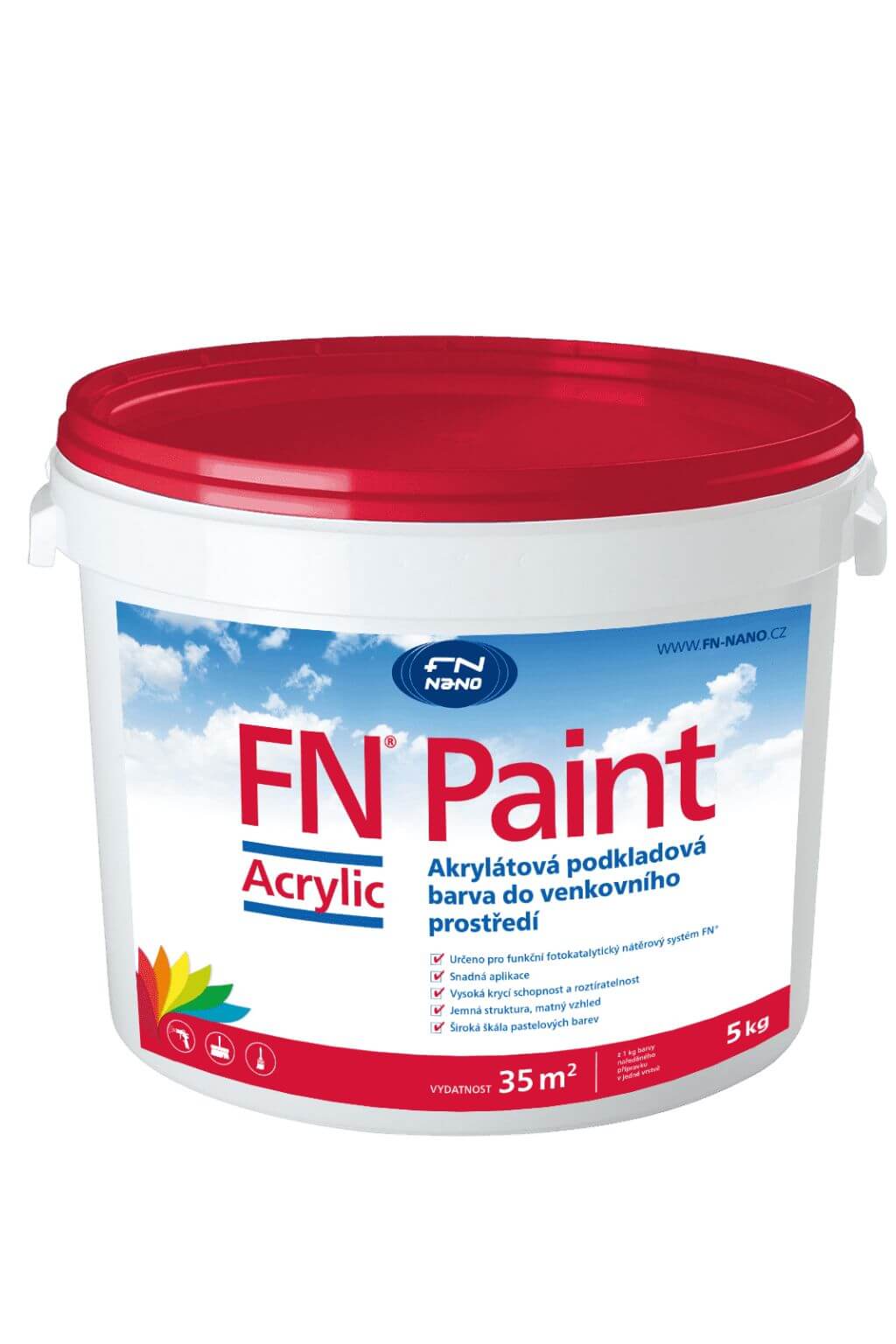 Bílá akrylátová barva pro exteriér FN NANO® Paint Acrylic