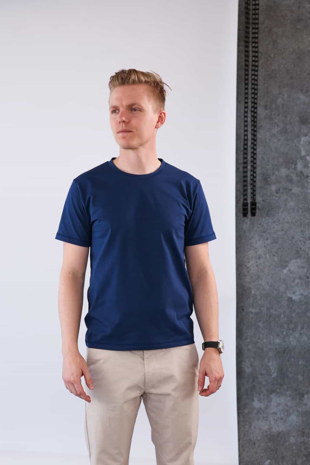 Modré pánské tričko Basic – nanoSPACE by LADA Velikost: L
