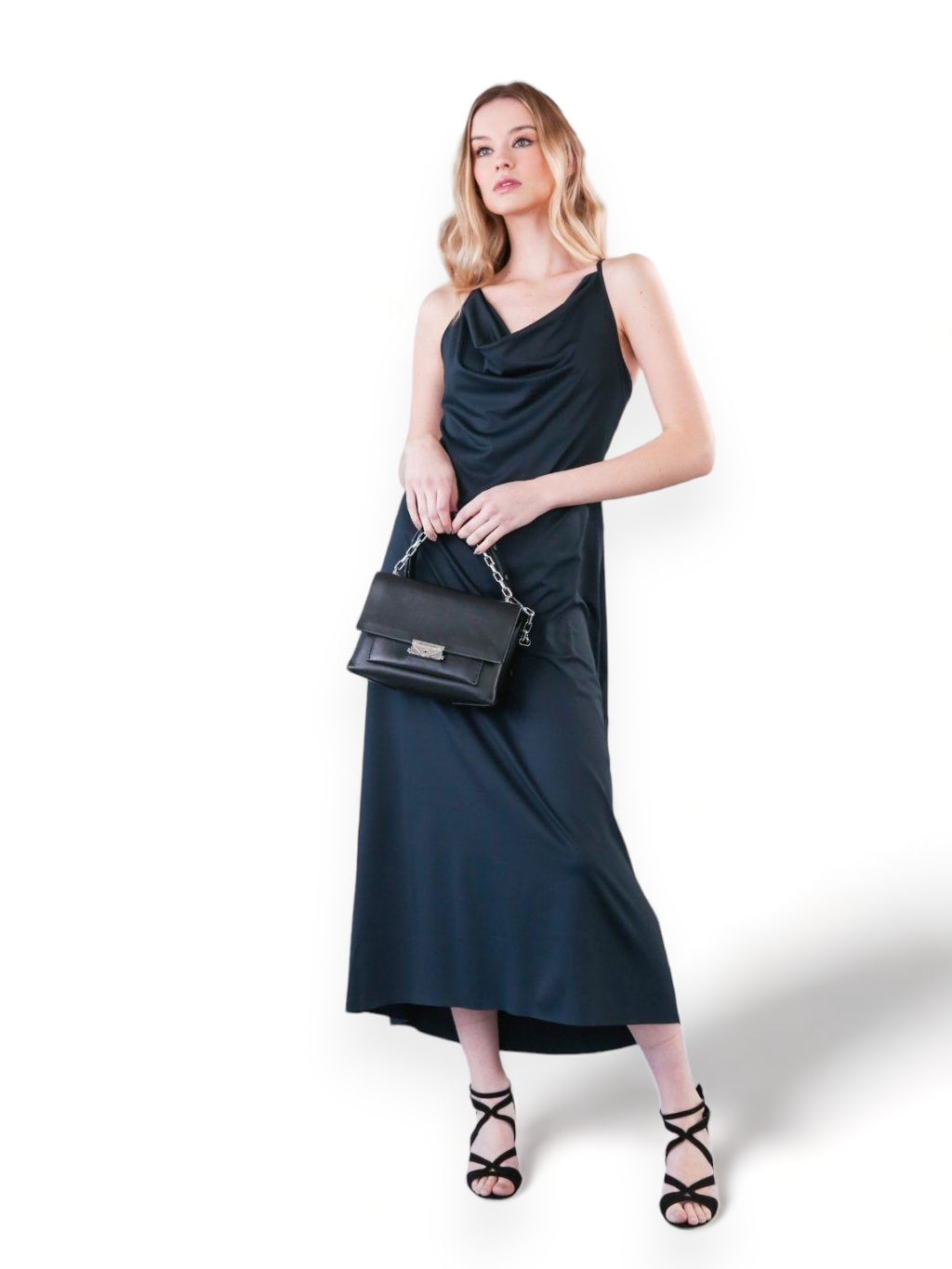 Černé elegantní designové šaty Tokyo – nanoSPACE by LADA Velikost: XL