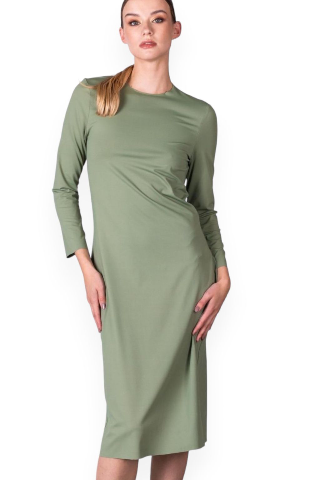 Khaki minimalistické šaty Berlin – nanoSPACE by LADA Velikost: M