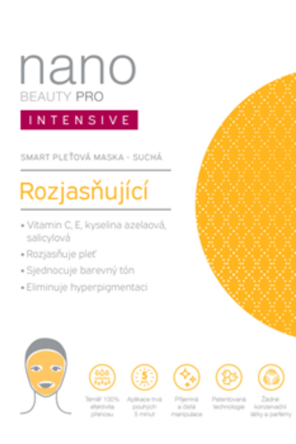 Rozjasňující nanovlákenná maska nanoBeauty INTENSIVE