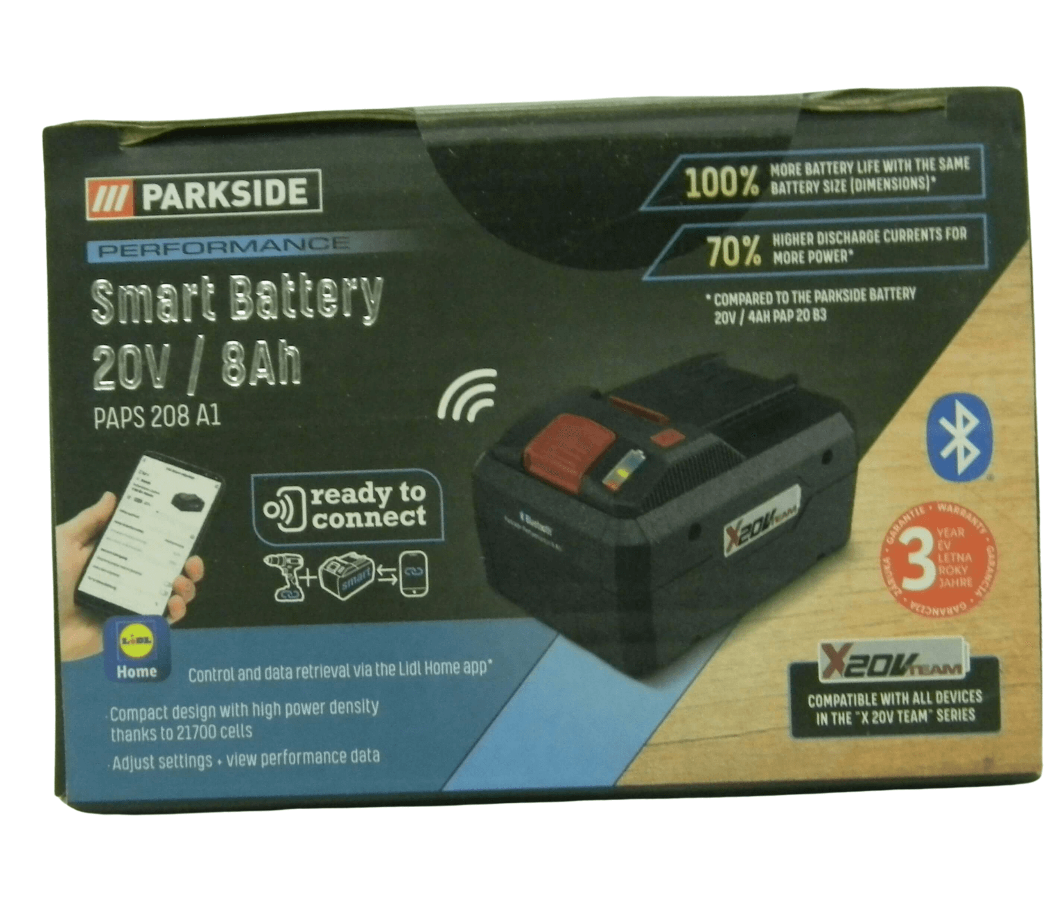 Akumulátor pro nářadí PARKSIDE performance Smart 8 Ah PAPS 208 A1