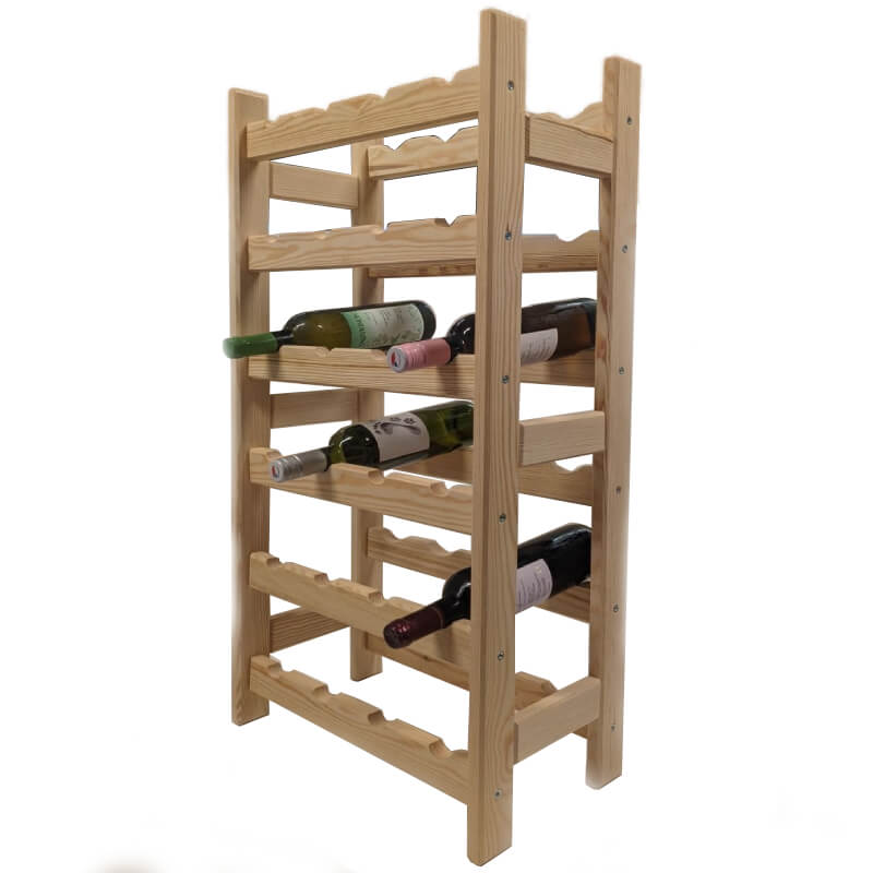 Krušnohorský nábytok Drevený stojan na víno V4X6 44 x 90 x 25 cm borovica