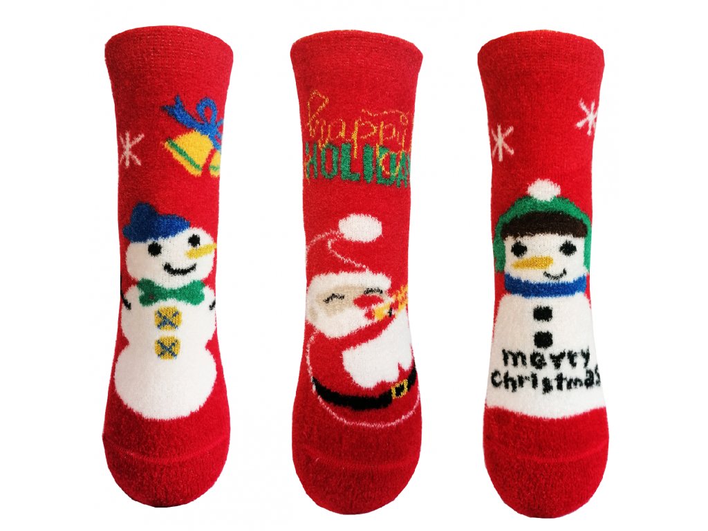 Dětské vánoční ponožky Aura.Via - SGB9119, červená Barva: Červená, Velikost: 32-35