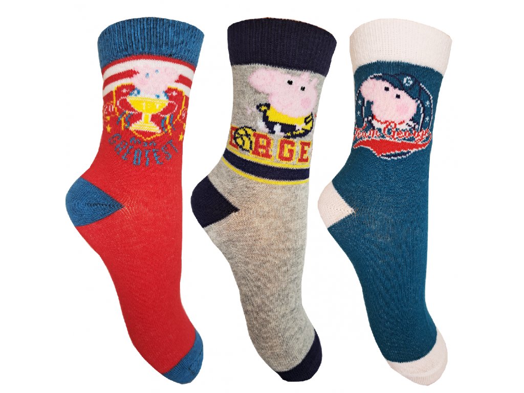 Prasátko Pepa - licence Chlapecké ponožky - Prasátko Peppa EV0619, vzor 2 Barva: Mix barev, Velikost: 27-30