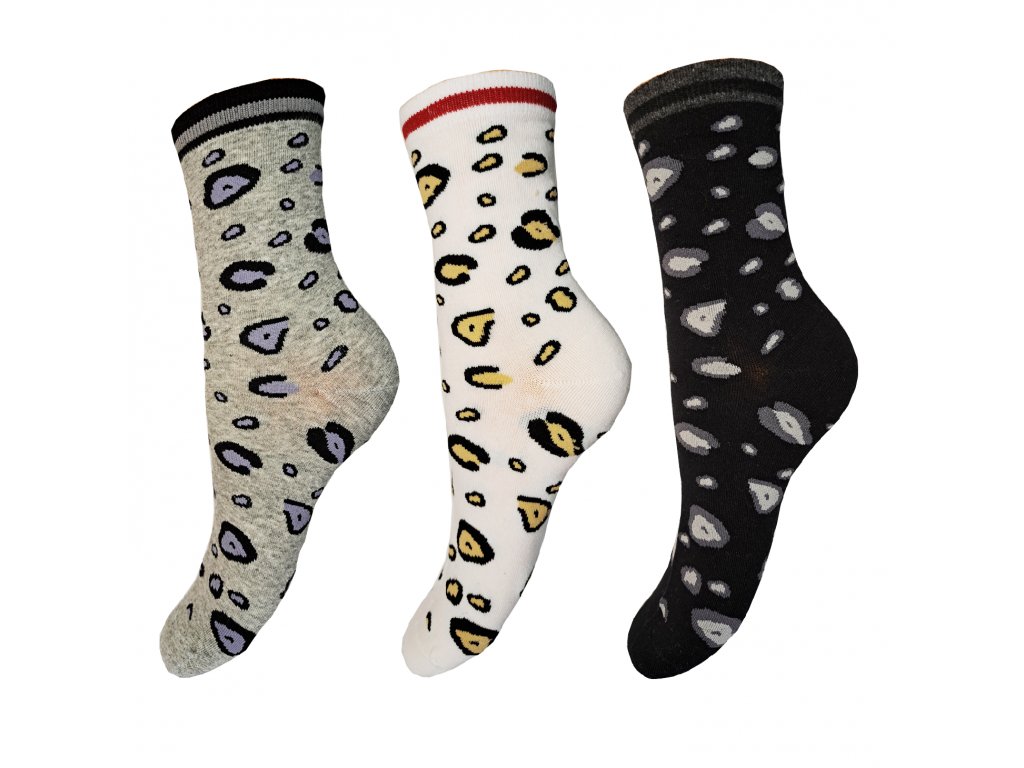 Dámské ponožky Aura.Via - NPC3625, bílá/černá/šedá Barva: Mix barev, Velikost: 38-41