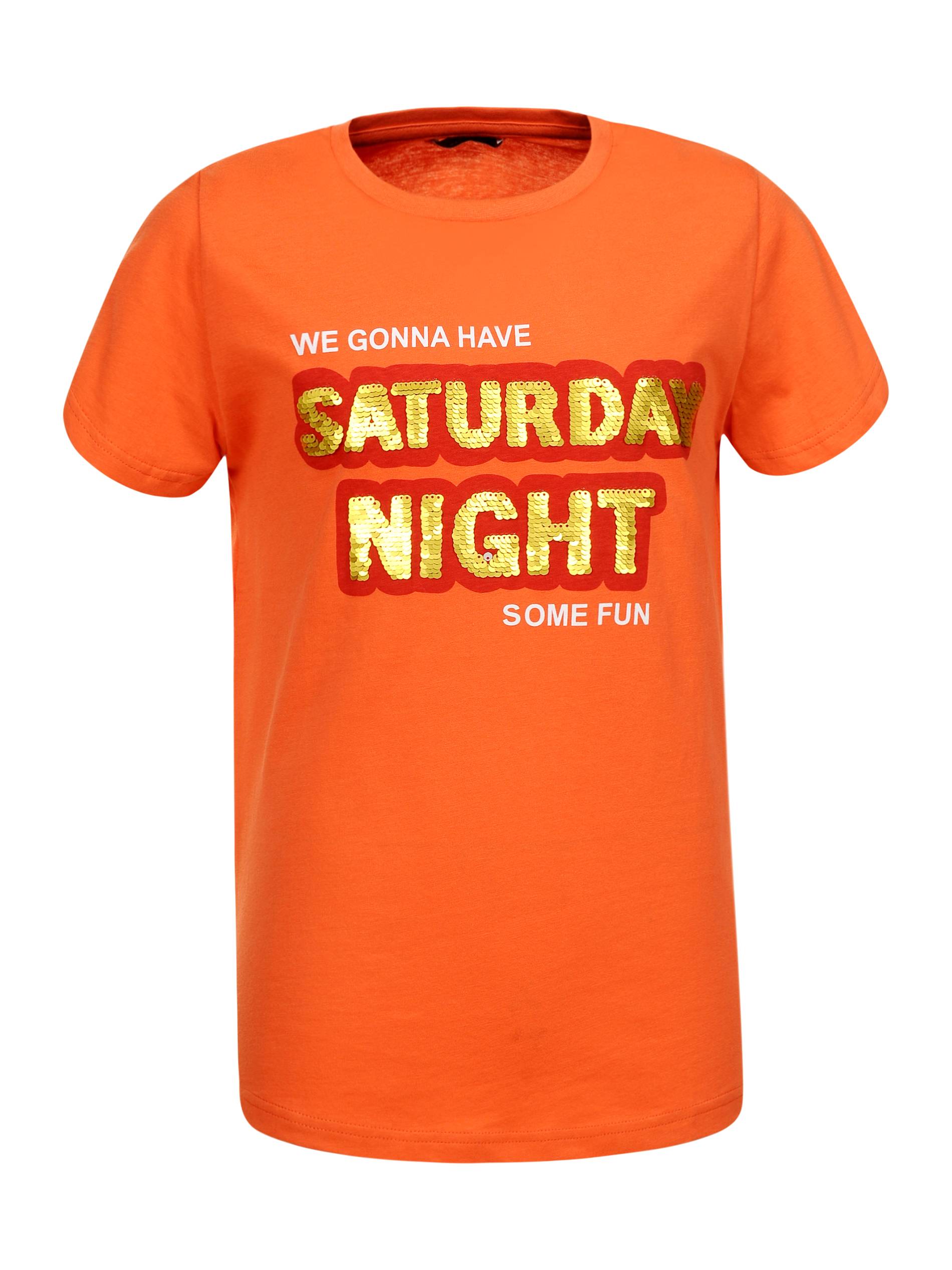 Chlapecké triko s flitry - Glo-Story BPO 7075, oranžová Barva: Oranžová, Velikost: 130