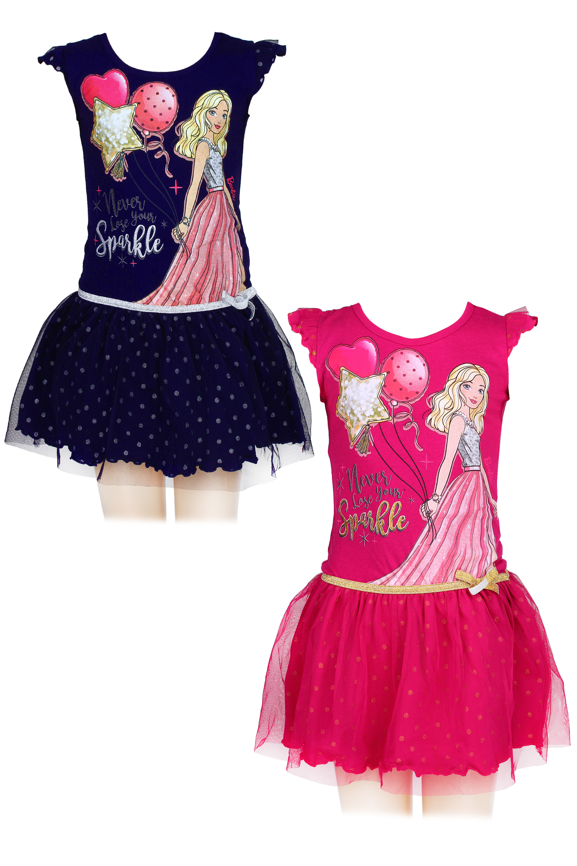 Dívčí šaty - SETINO Barbie 640-049, modrá tmavě Barva: Modrá tmavě, Velikost: 104