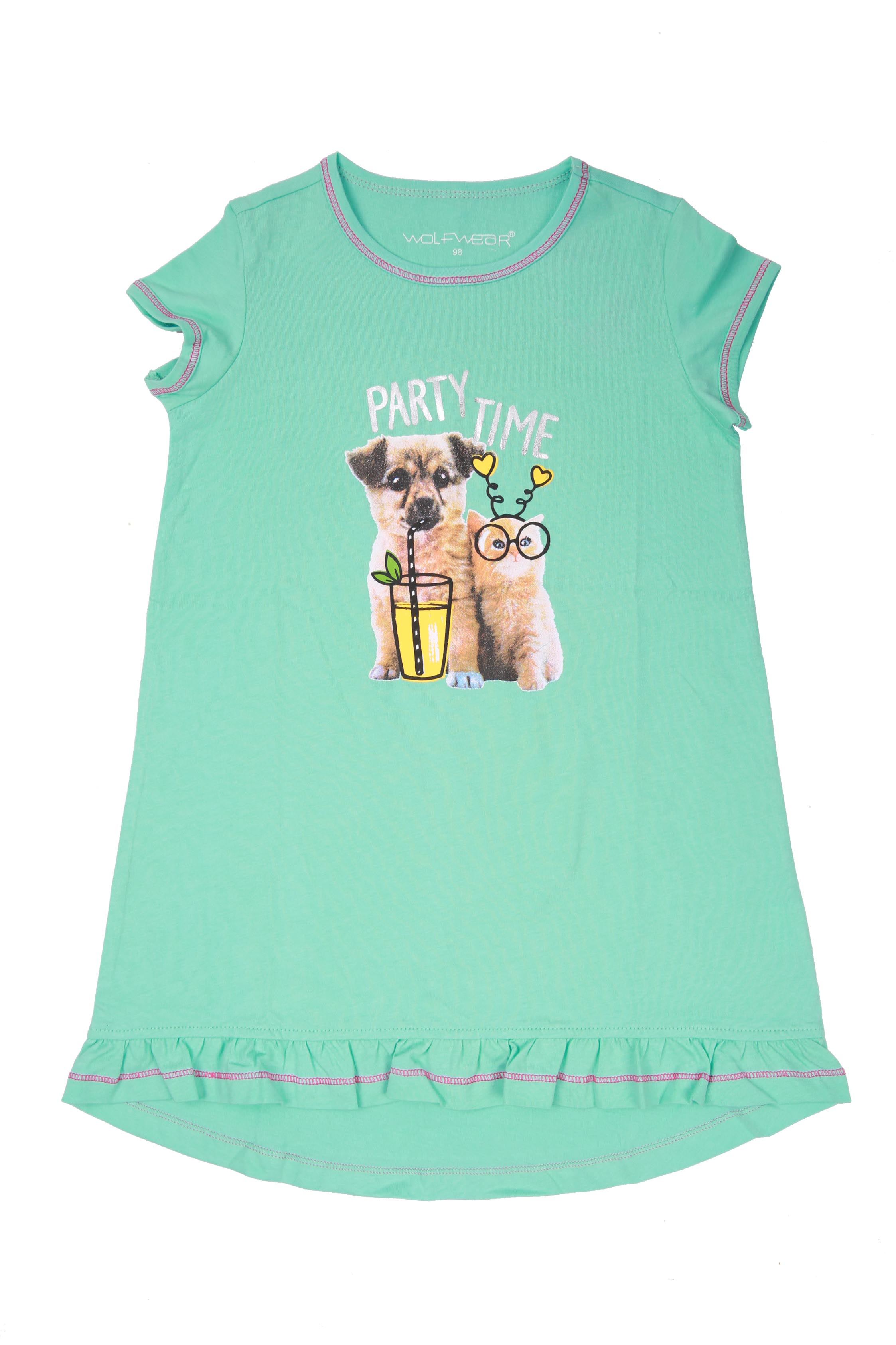 Dívčí noční košilka - Wolf S2080, zelinkavá Barva: Zelinkavá, Velikost: 98