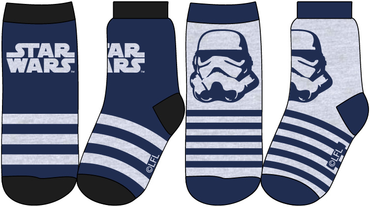 Star-Wars licence Chlapecké ponožky - Star Wars 52344997, světle šedá/ tmavě modrá Barva: Mix barev, Velikost: 23-26