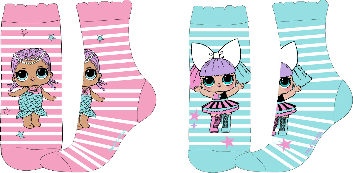 LOL. Surprise- licence Dívčí ponožky - LOL. Surprise 5234074, růžová/ tyrkysová Barva: Mix barev, Velikost: 23-26