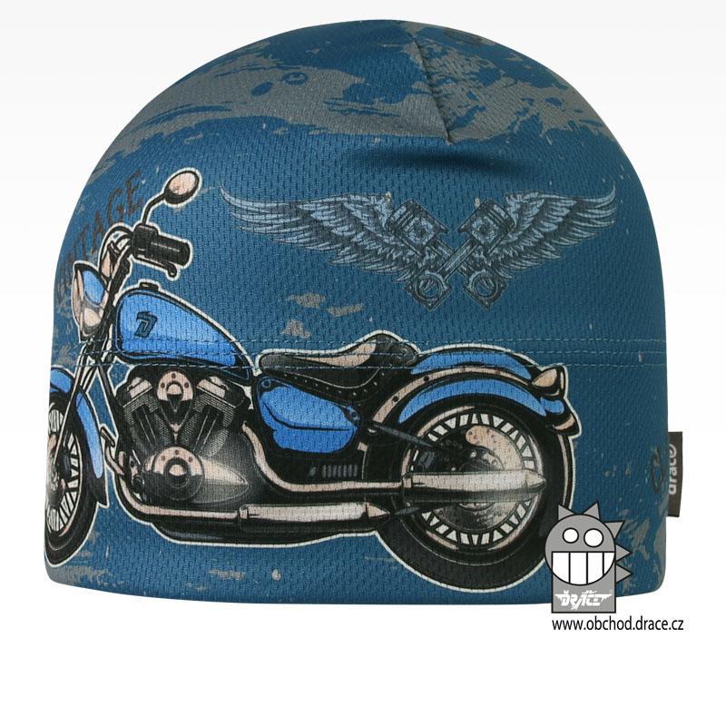 Funkční čepice Dráče - Bruno 123, motorka Barva: Modrá, Velikost: M 52-54