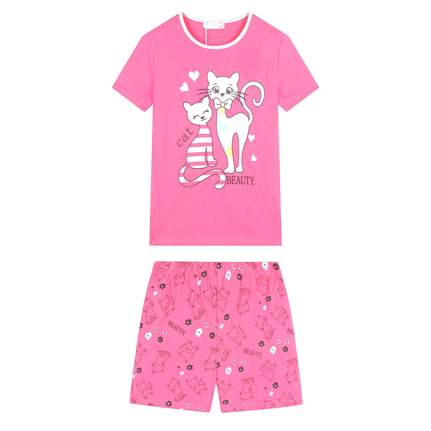 Dívčí letní pyžamo - KUGO MP1505, světle růžová Barva: Růžová světlejší, Velikost: 98